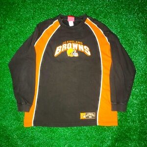 Vintage NFL Browns Striped Long Sleeve Shirt Sportwear
